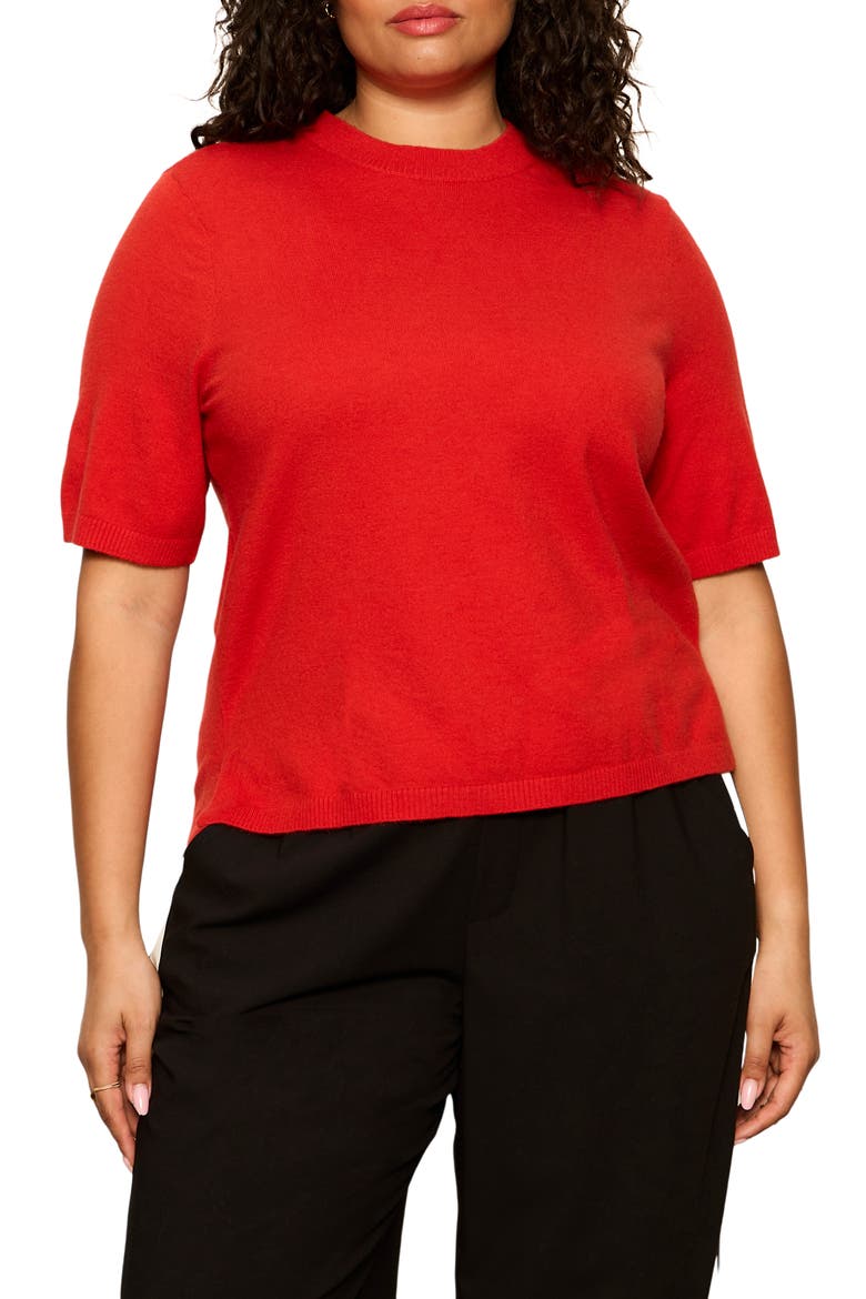 Perfect Short Sleeve Sweater T-Shirt, Main, color, RED ENERGY
