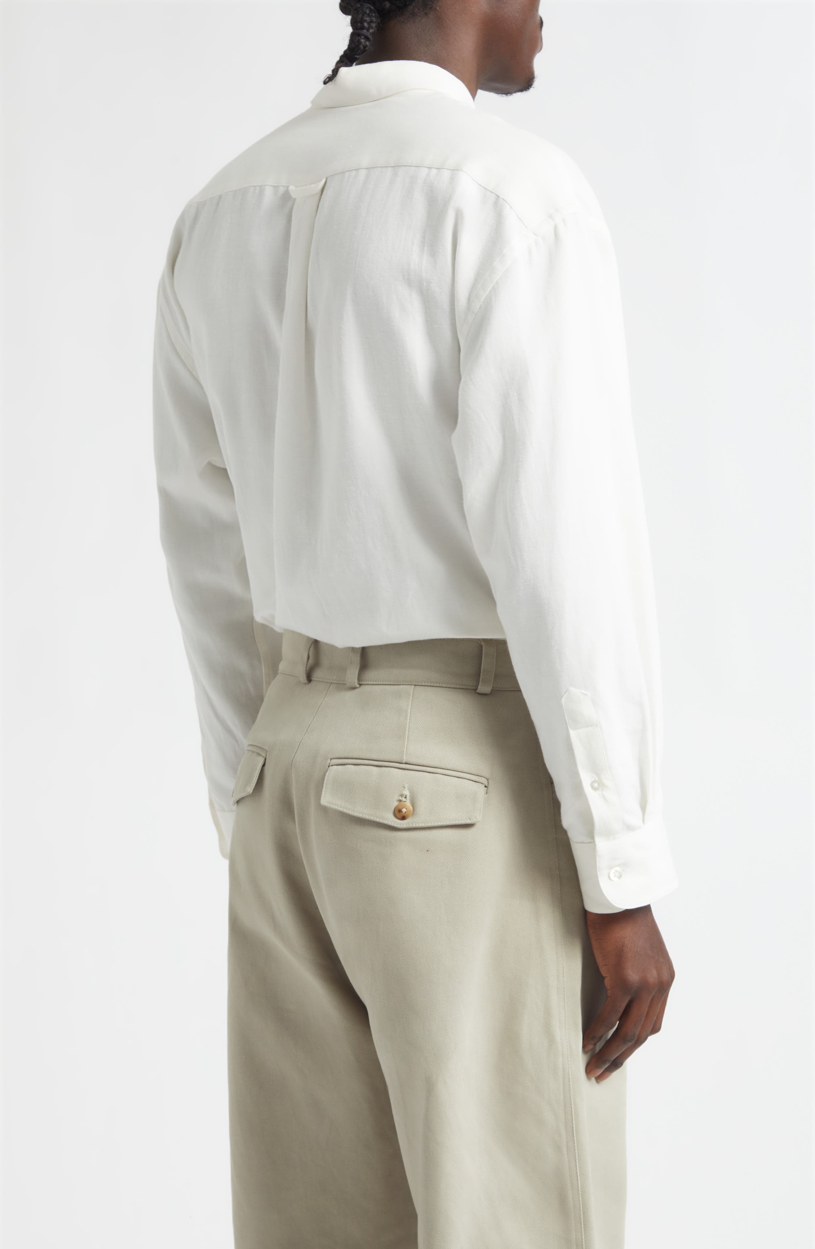 Architecture Oversize Cotton & Hemp Button-Up Shirt - image 2