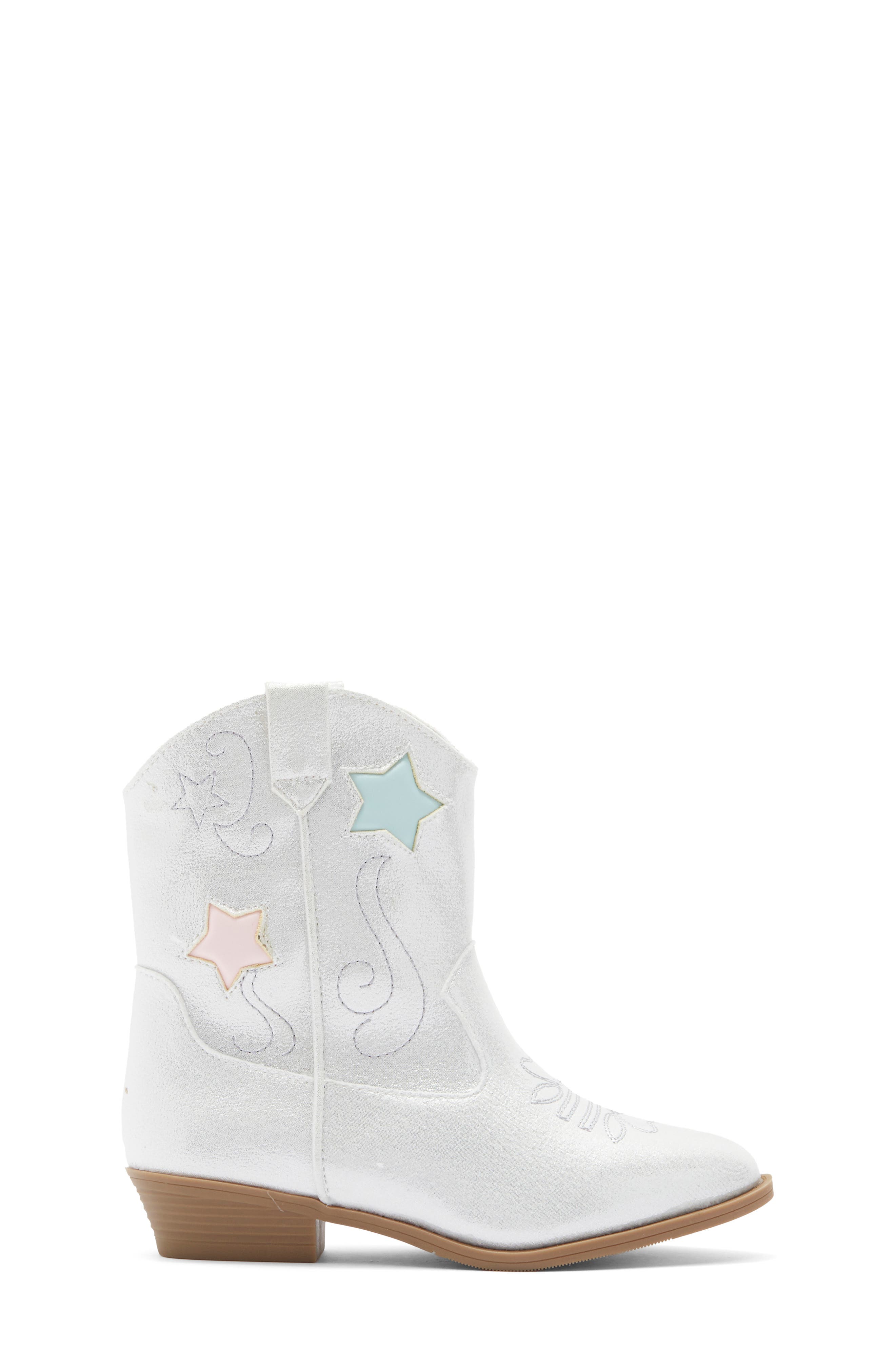 Harper Canyon Kids' Chelsee Star Western Boot, Alternate, color, Silver Metallic