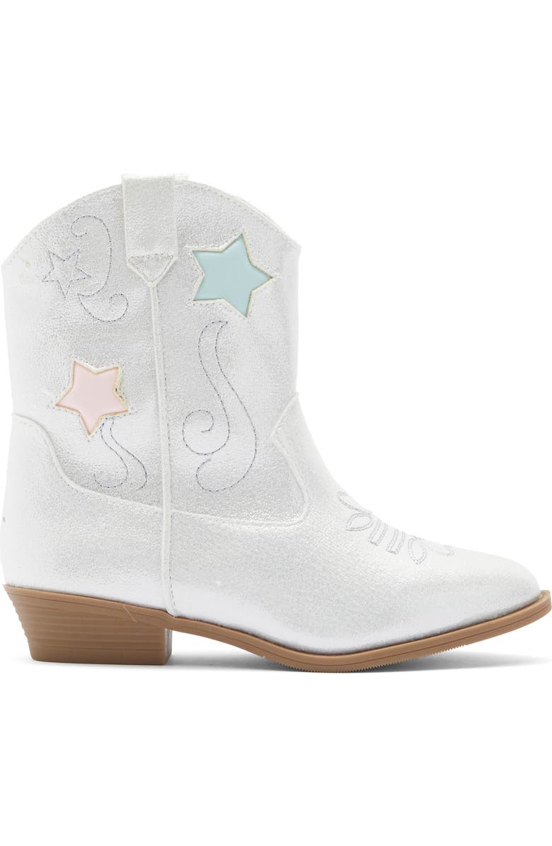 Harper Canyon Kids' Chelsee Star Western Boot, Alternate, color, Silver Metallic