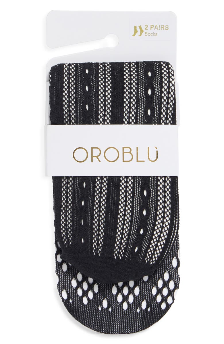 Oroblu 2-Pack Twins Mesh Socks, Main, color, Black