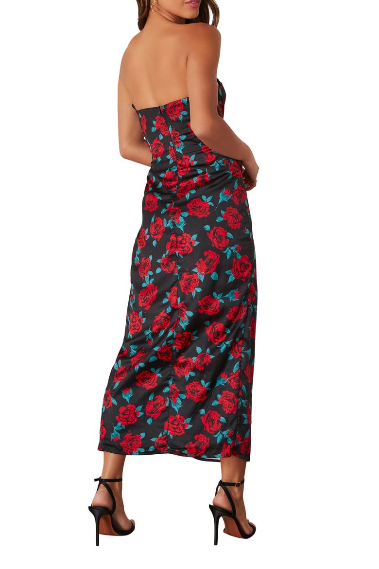 Lovestruck Floral Strapless Dress, Alternate, color, BLACK MULTI