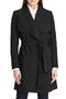 Drape Lapel Crepe Belted Coat