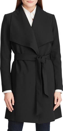 特価!Ralph Lauren ★厚いコート★ Crepe Drape Front Wrap Lauren Ralph Lauren Drape Lapel Crepe Belted Coat | Nordstrom