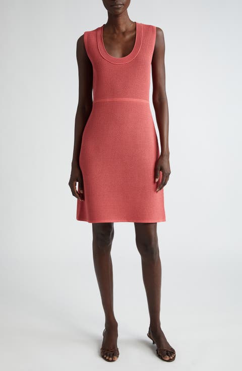 Two-Tone Sleeveless Mesh Sweater Dress