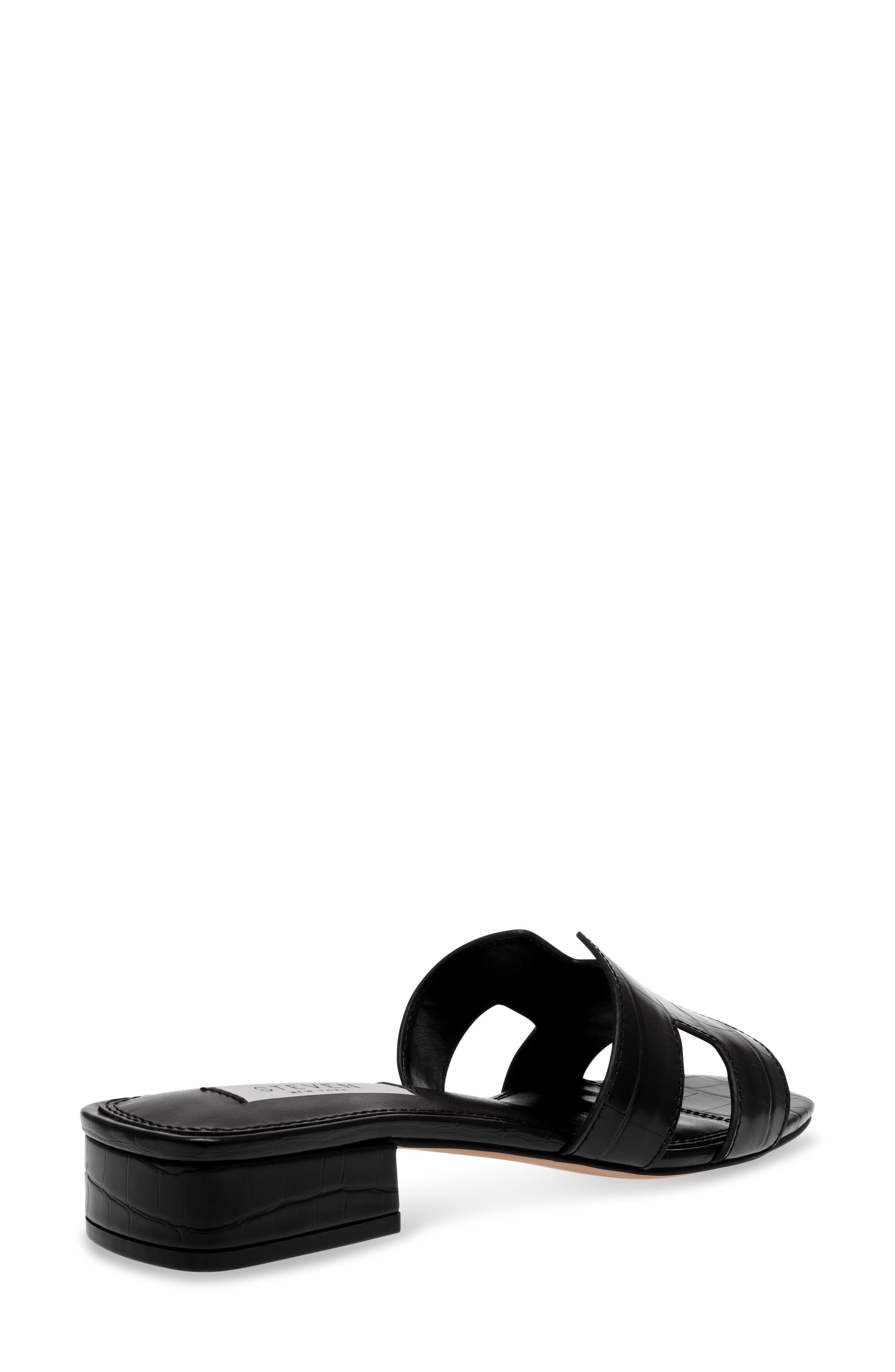 Steven New York Hutchy Croc Embossed Sandal, Alternate, color, Black
