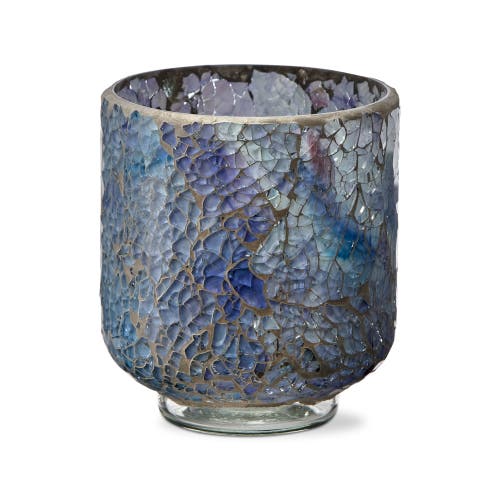 Tag Blue Mosaic Tealight Holder Glass Votive Candle Decor In Multi