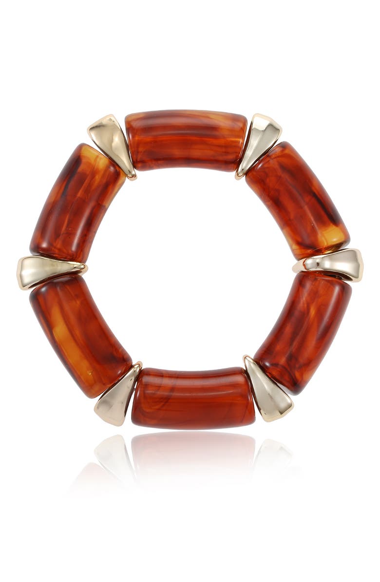 Ettika Resin Stretch Bracelet, Alternate, color, Brown