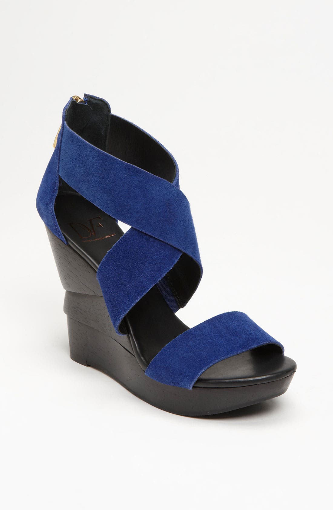 'Opal' Wedge Sandal, Main, color, ROYAL BLUE  SUEDE