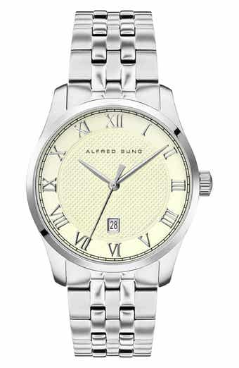 Alfred Sung Tempus Stainless Steel Bracelet Watch, 42mm