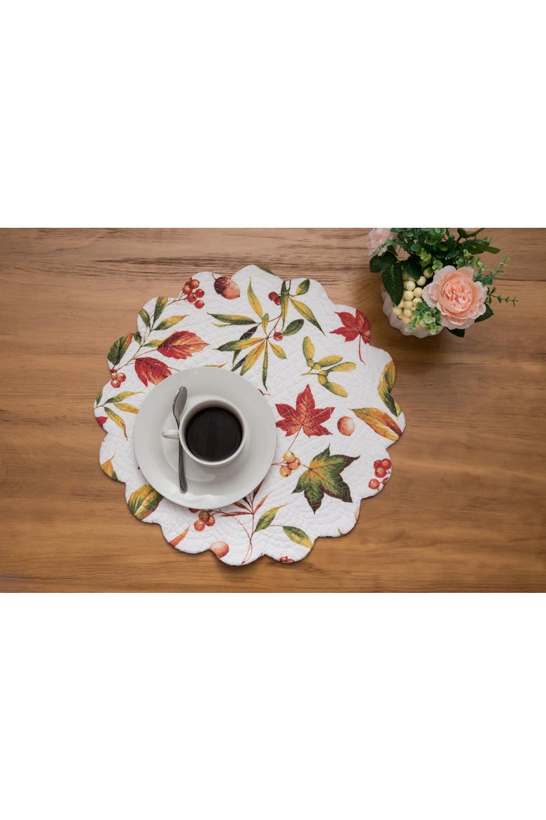 Camilla Round Placemats Set of 6, 17", Alternate, color, Green
