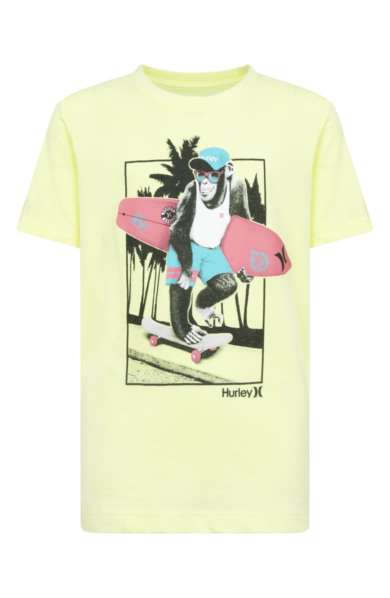 Hurley Kids' Monkey Graphic T-Shirt, Main, color, Heavenly Yellow
