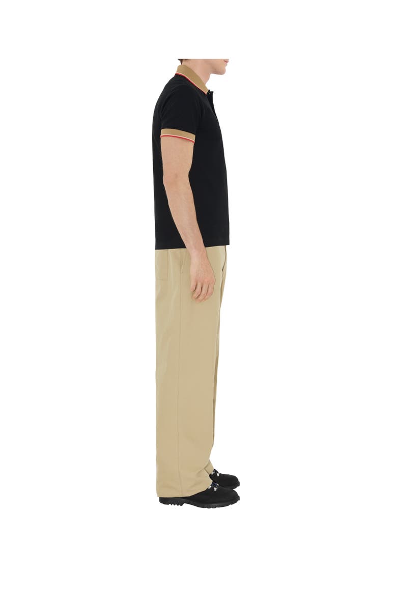 Logo Collar Cotton Polo Shirt, Alternate, color, Black