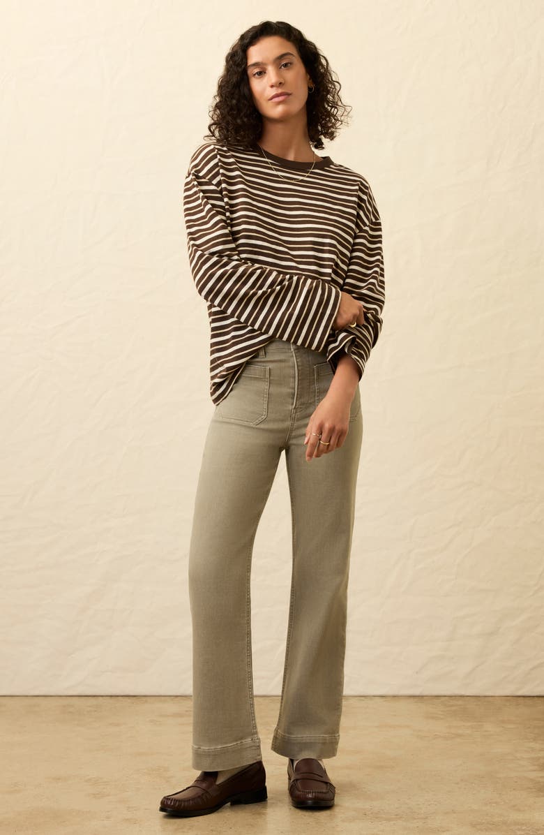 Faherty Stripe Sunwashed Organic Cotton Top, Alternate, color, Sand Drift Stripe