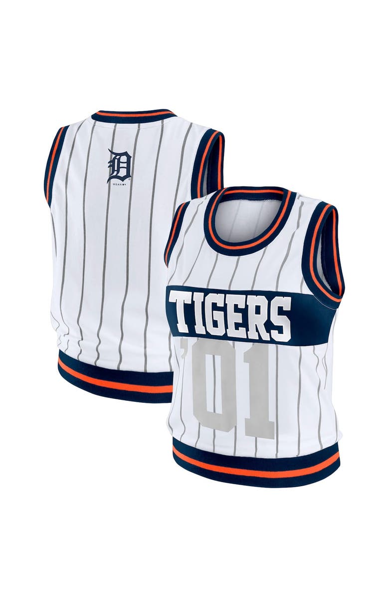 WEAR by Erin Andrews Women's WEAR by Erin Andrews White Detroit Tigers Sporty Tank Top, Alternate, color,