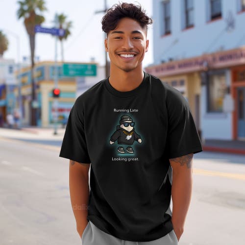 Dalix Mens Running Late Tee In Black