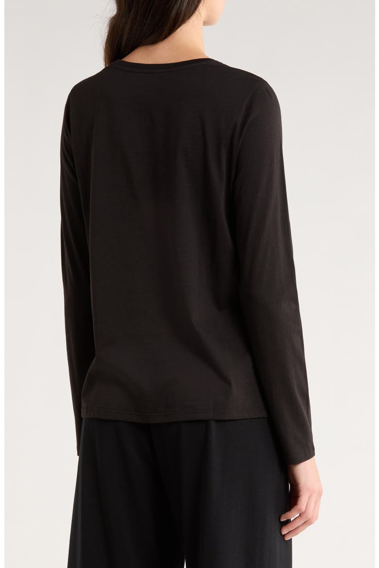 Long Sleeve Organic Cotton Jersey Top, Alternate, color, BLACK