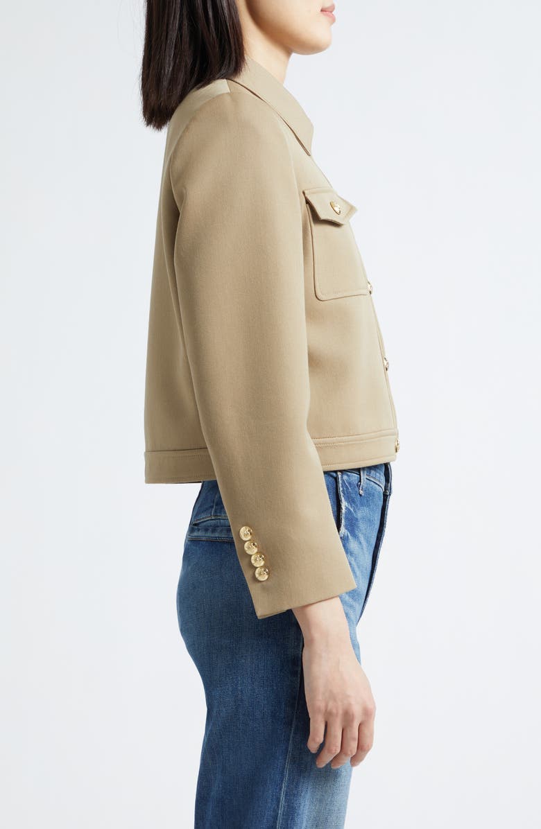 Nili Lotan Edna Crop Virgin Wool Jacket, Alternate, color, British Khaki