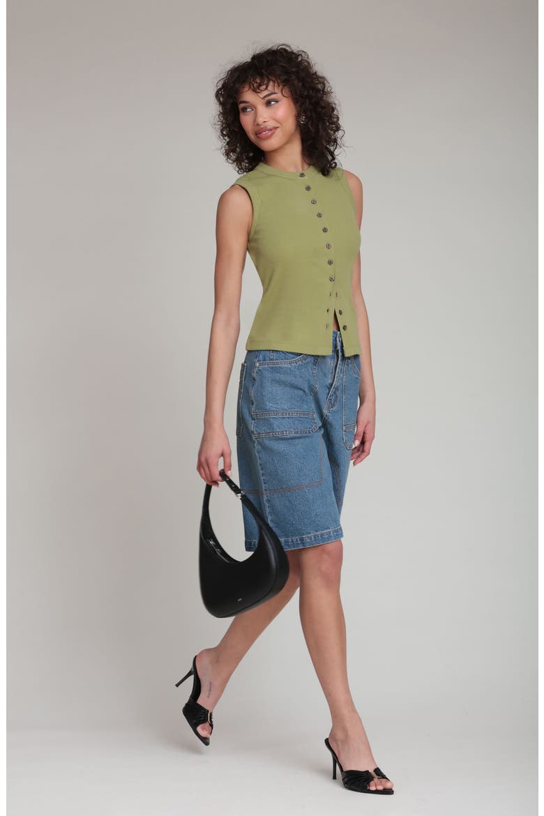 Sleeveless Rib Top, Alternate, color, BAYLEAF