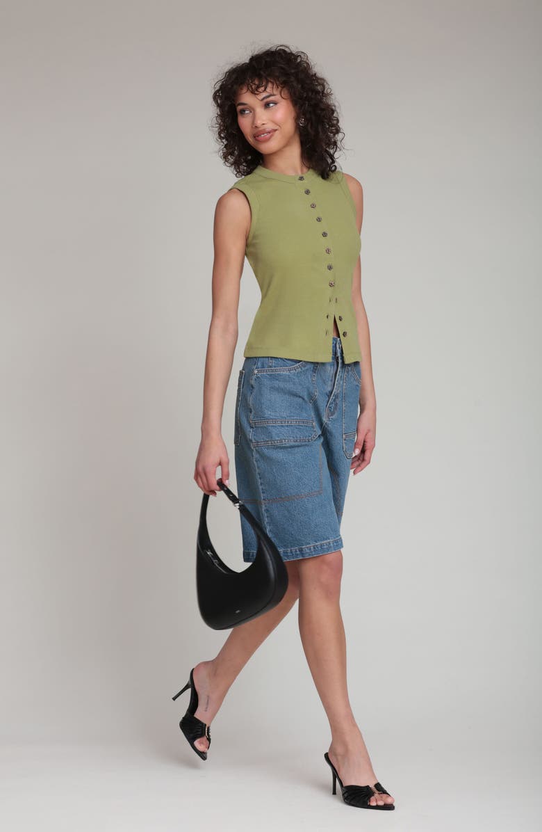 Avec Les Filles Sleeveless Rib Top, Alternate, color, Bayleaf