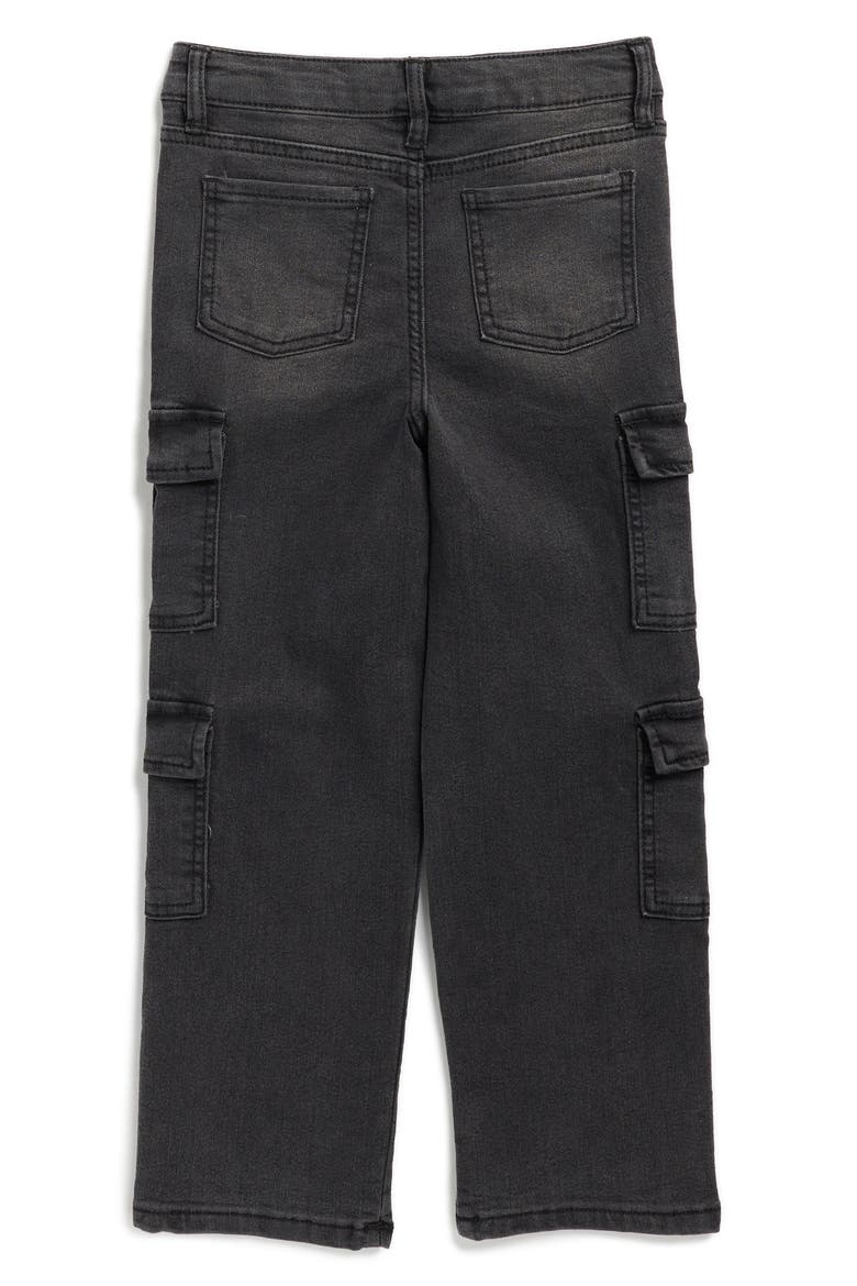 Kids' Relaxed Fit Double Cargo Jeans, Alternate, color, BLACK