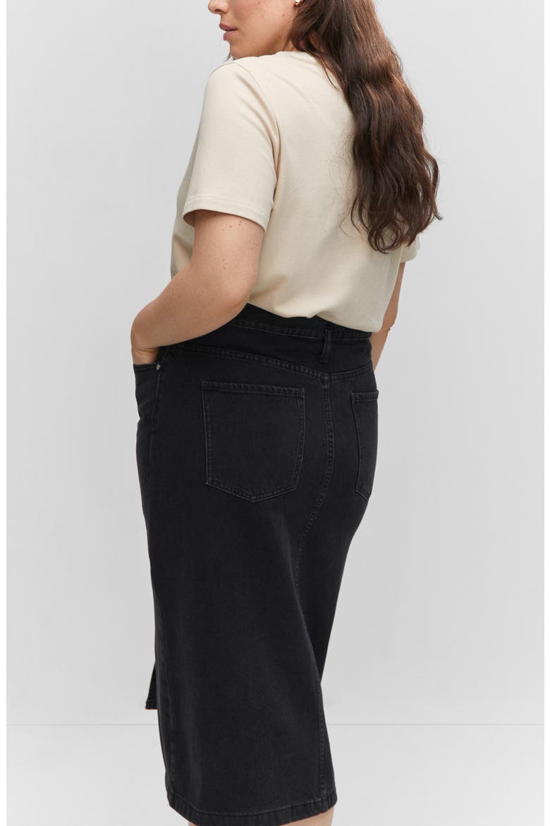 Denim Midi Skirt, Alternate, color, BLACK DENIM