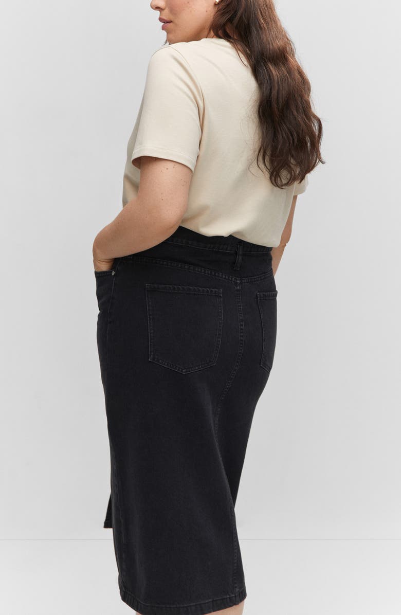 MANGO Denim Midi Skirt, Alternate, color,