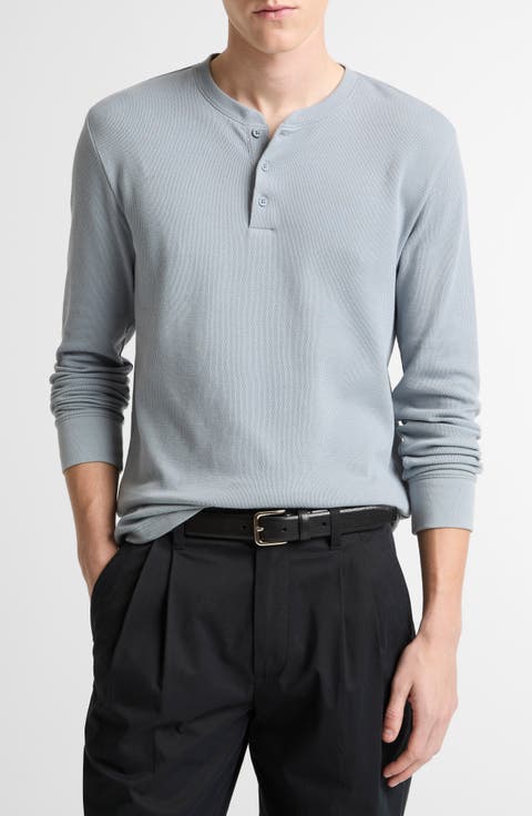 Jacquard Long Sleeve Henley