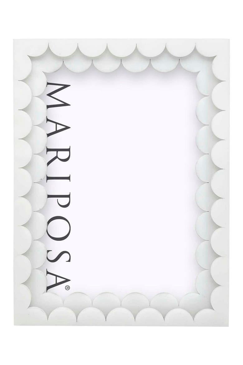 Double Scallop Picture Frame, Alternate, color, WHITE