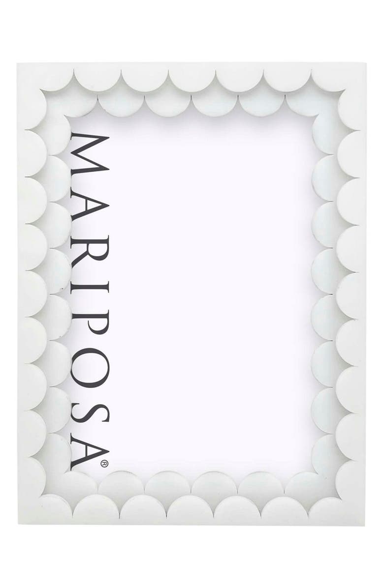Mariposa Double Scallop Picture Frame, Alternate, color, White