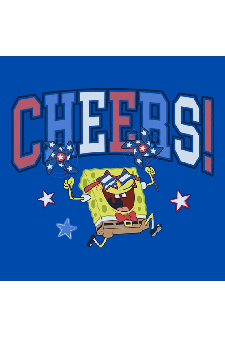 Boy's SpongeBob SquarePants Cheers Celebration  Graphic T-Shirt, Alternate, color, Royal Blue