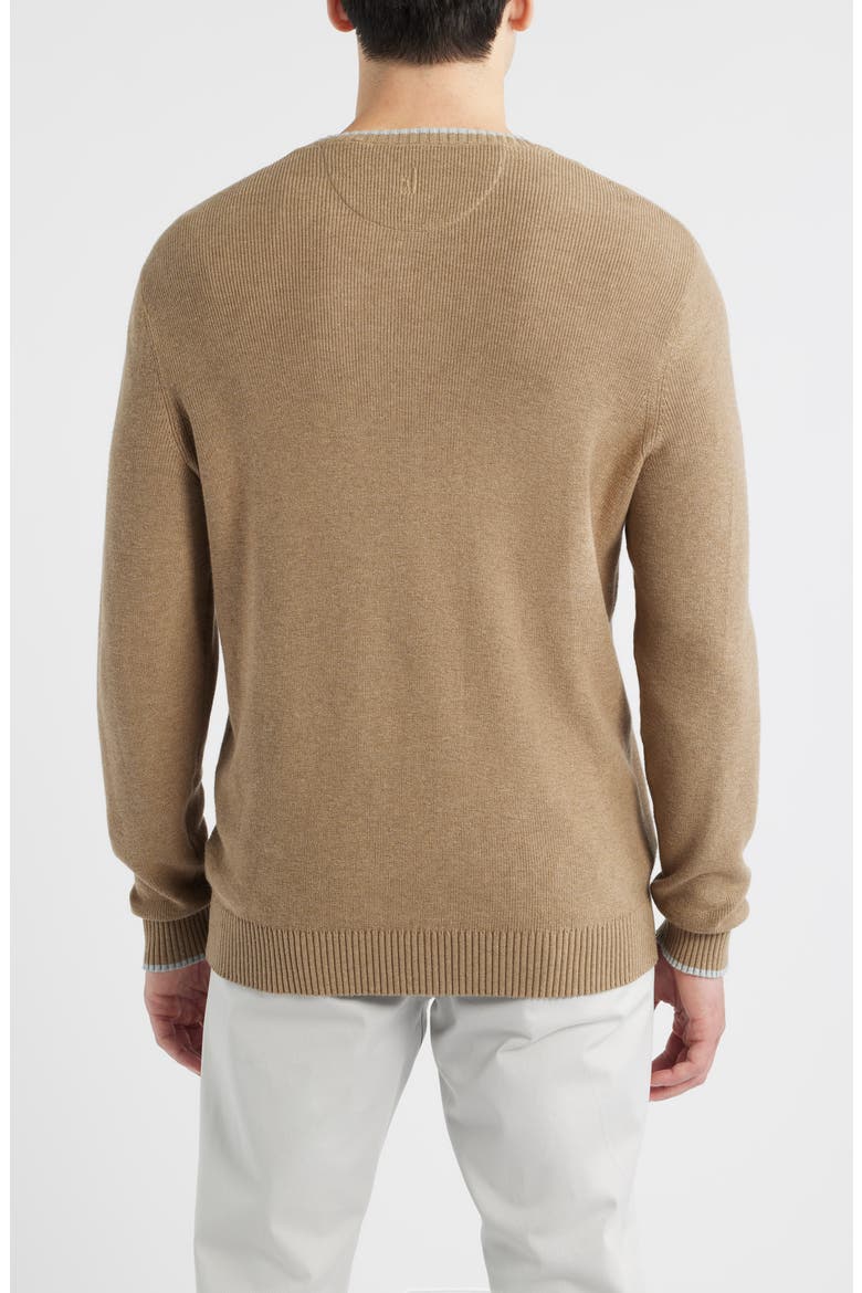 Hatched Cotton & Silk Blend Crewneck Sweater, Alternate, color, ALPACA