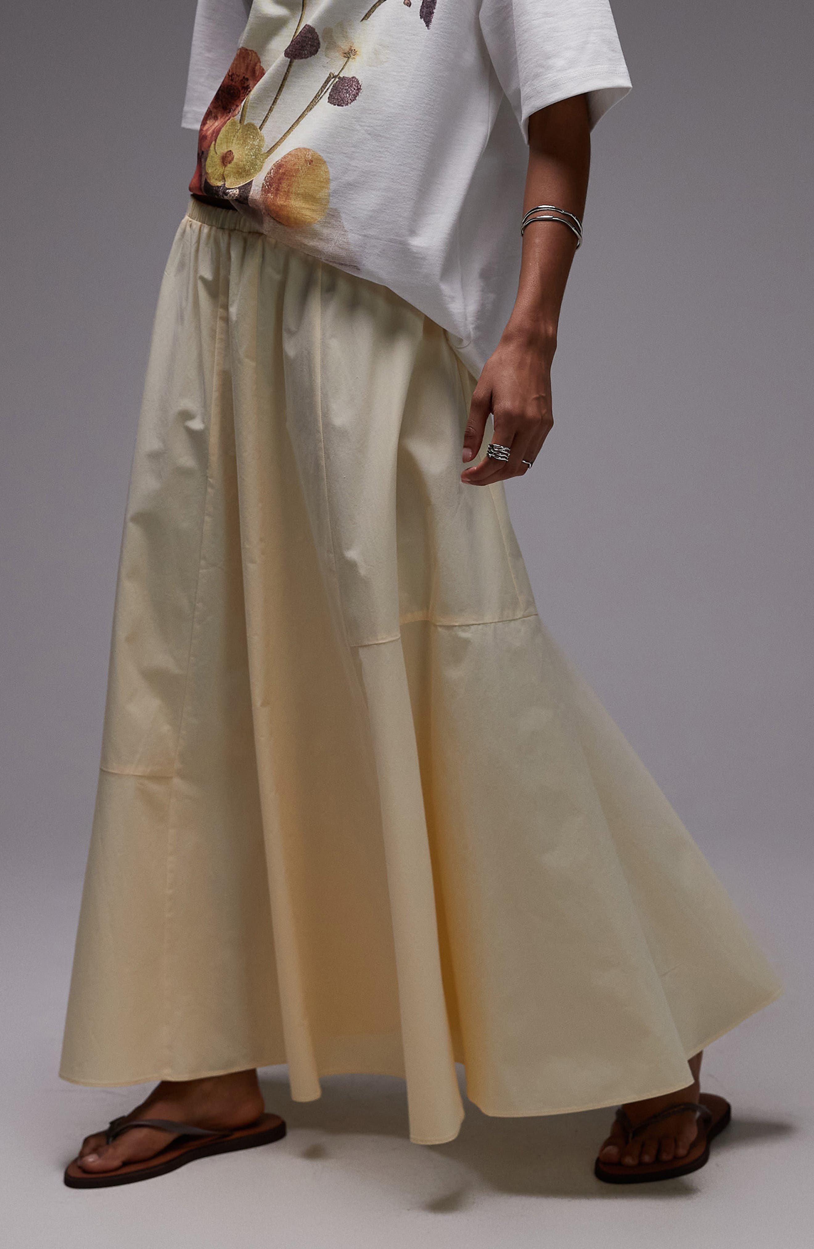 Full Cotton Poplin Maxi Skirt