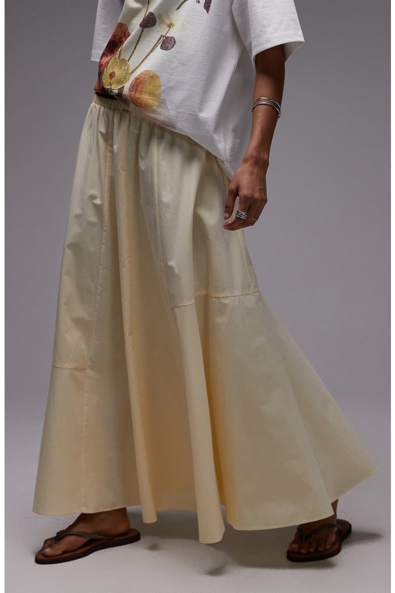 Full Cotton Poplin Maxi Skirt, Main, color, YELLOW