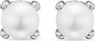 David Yurman Pearl Classics Stud Earrings in 18K Yellow Gold & Diamonds, 6.6mm