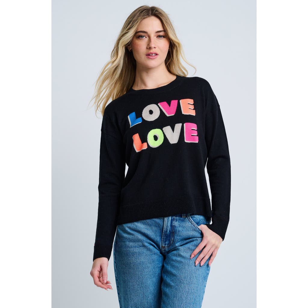 Lisa Todd Love Love Cotton Cashmere Sweater In Black