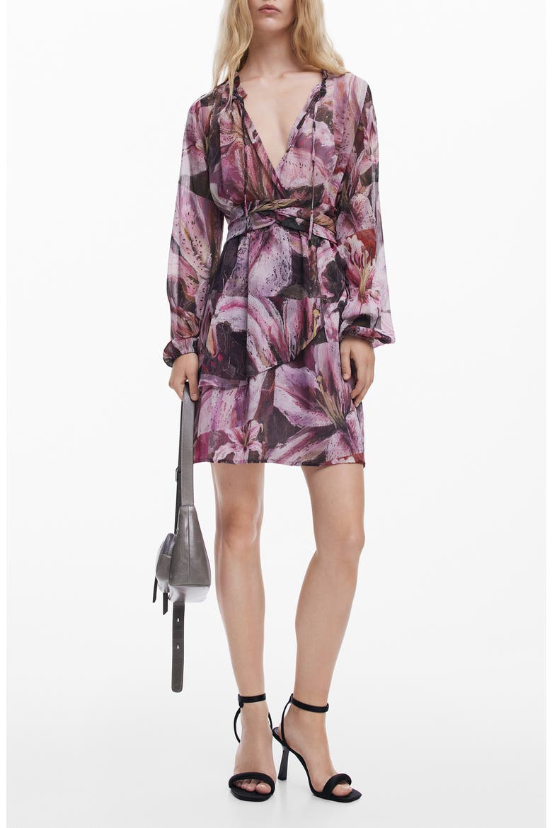 Lir Floral Print Long Sleeve Dress, Main, color, PURPLE FLORAL