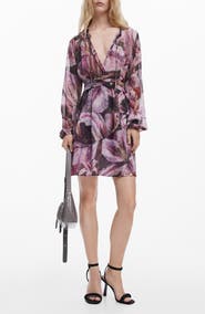 Desigual Lir Floral Print Long Sleeve Dress