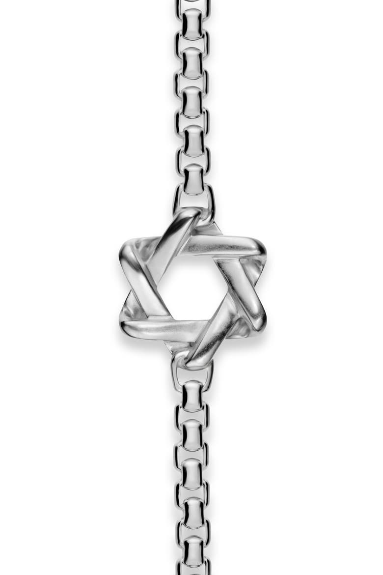 Star of David Station Necklace in Sterling Silver, 3.6mm, Alternate, color, SILVER