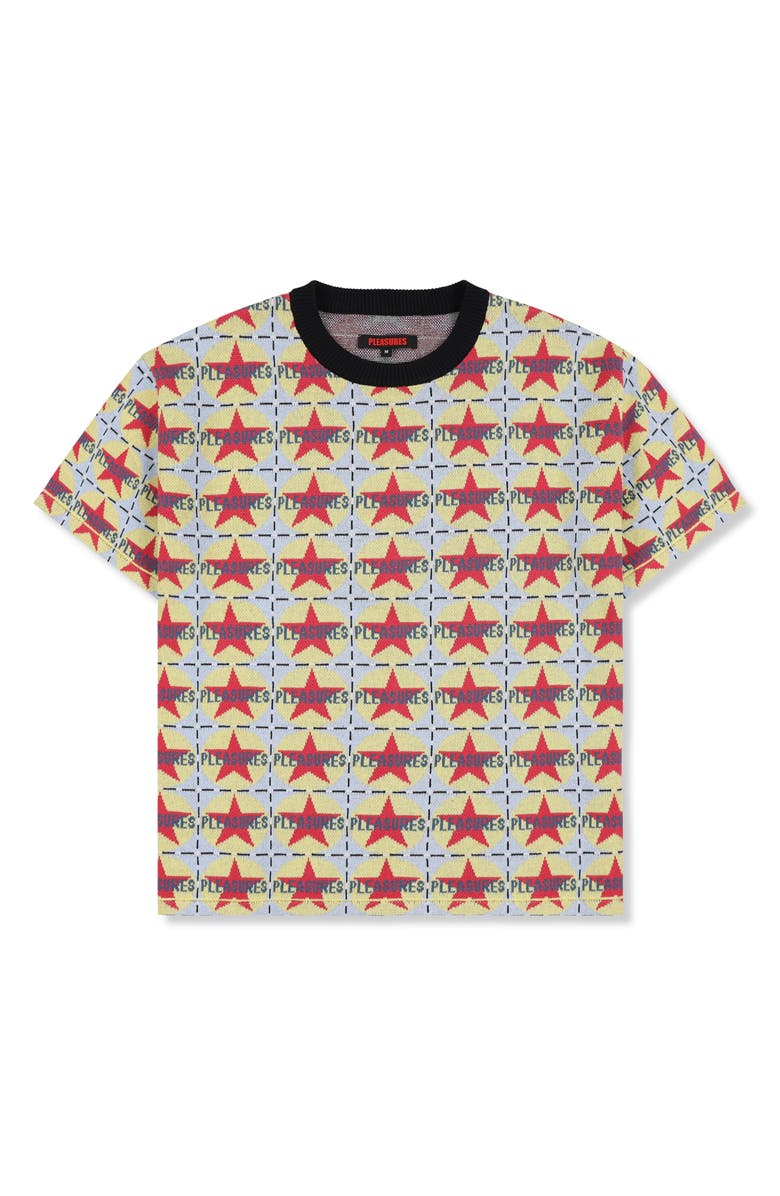 PLEASURES Tabs Cotton Jacquard T-Shirt, Main, color, Black Multi