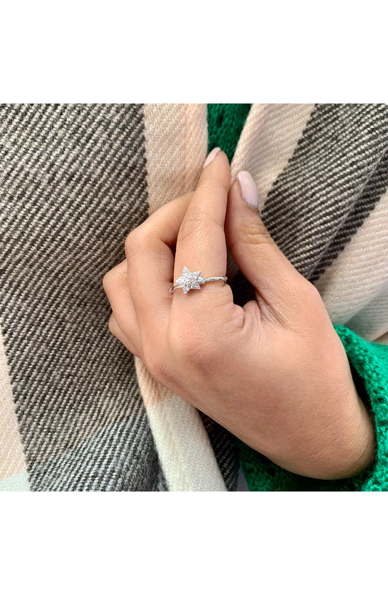 LuvMyJewelry Dreamer Dazzle Star Bezel Diamond Ring - 0.14ct., Alternate, color, Silver