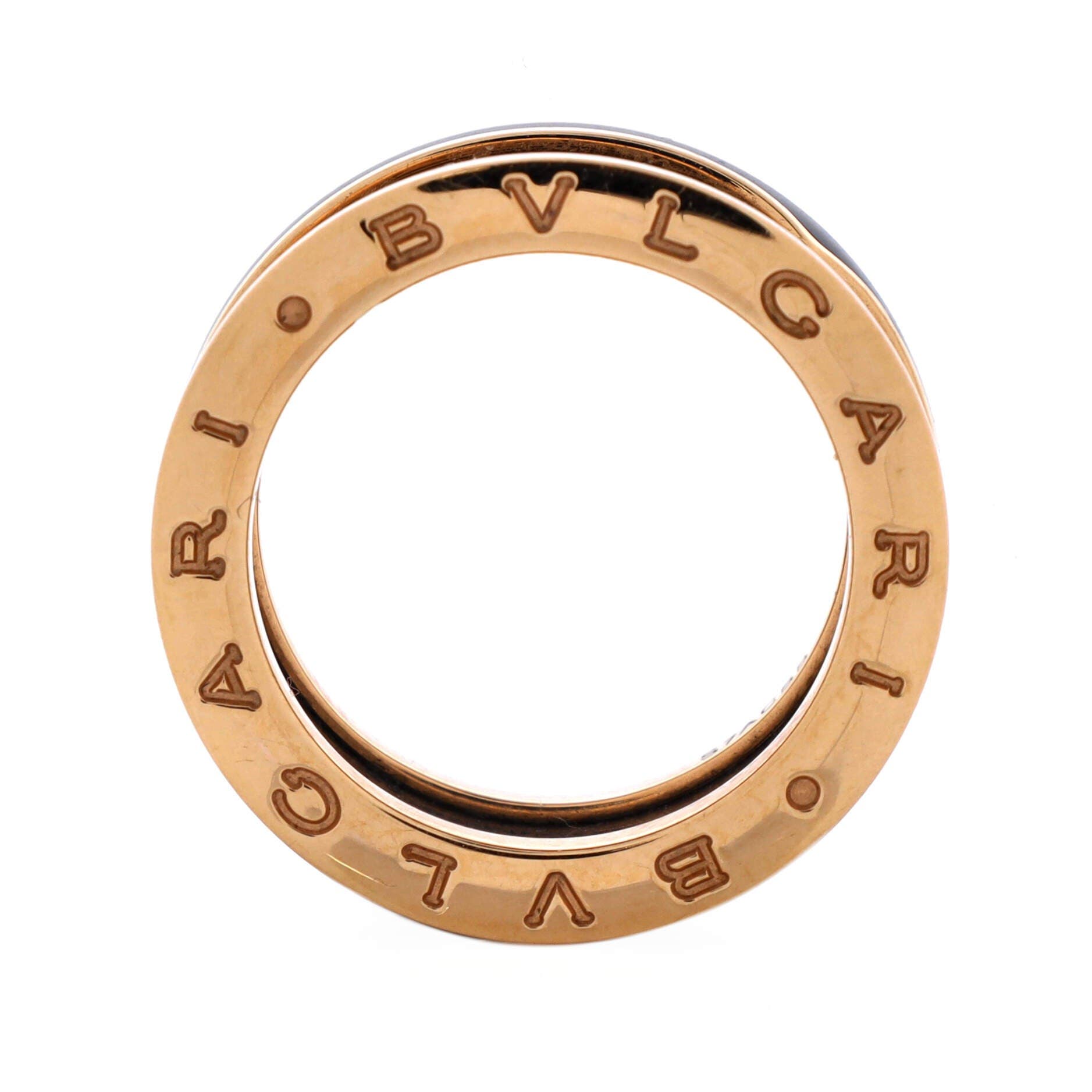 B.Zero1 Two Band Ring 18K Rose Gold and Matte Ceramic, Alternate, color, Metallic Gold
