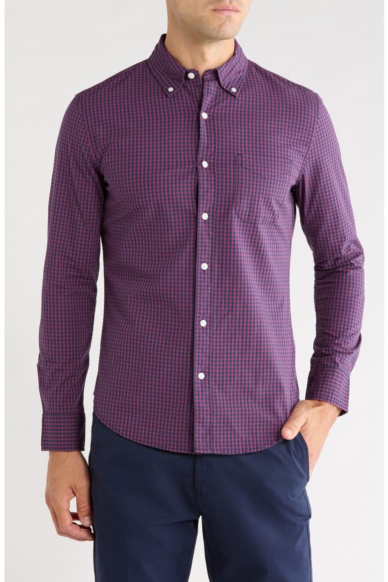 Slim Fit Stretch Cotton Poplin Button-Down Shirt, Main, color, JULES GEO V5 C31