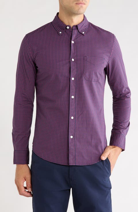 Slim Fit Stretch Cotton Poplin Button-Down Shirt