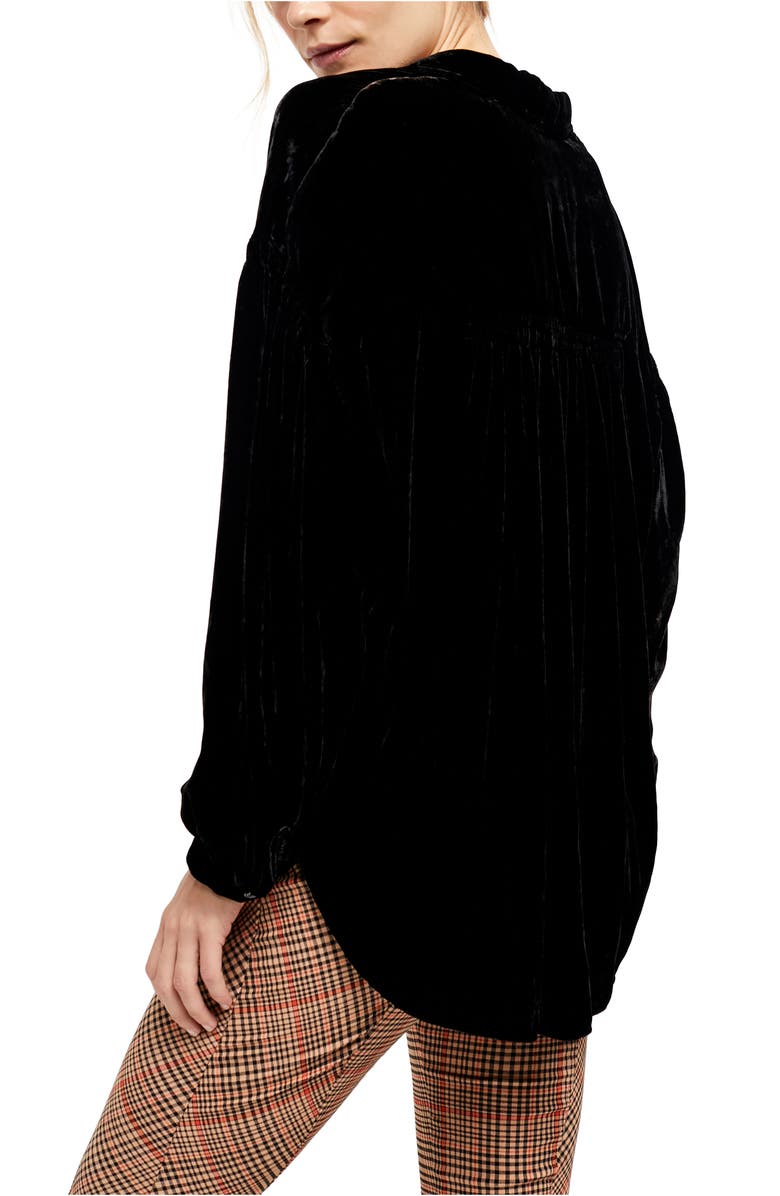 Free People La Luna Velvet Shirt, Alternate, color,
