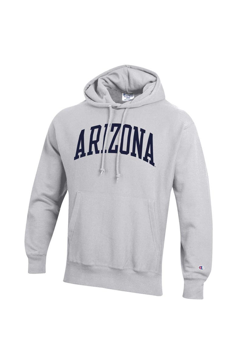Champion Men's Champion Heathered Gray Arizona Wildcats Team Arch Reverse Weave Pullover Hoodie, Alternate, color, Heather Gray