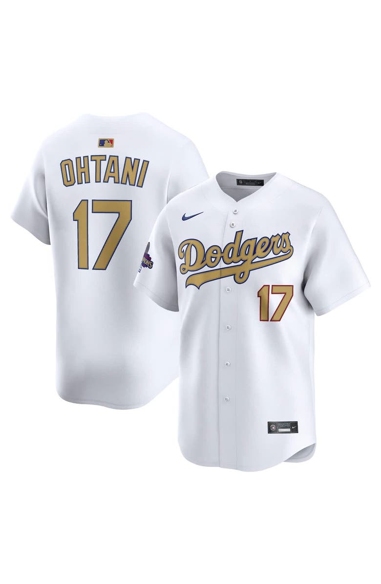 Nike Men's Nike Shohei Ohtani White Los Angeles Dodgers 2025 Gold Collection Limited Jersey, Main, color, 