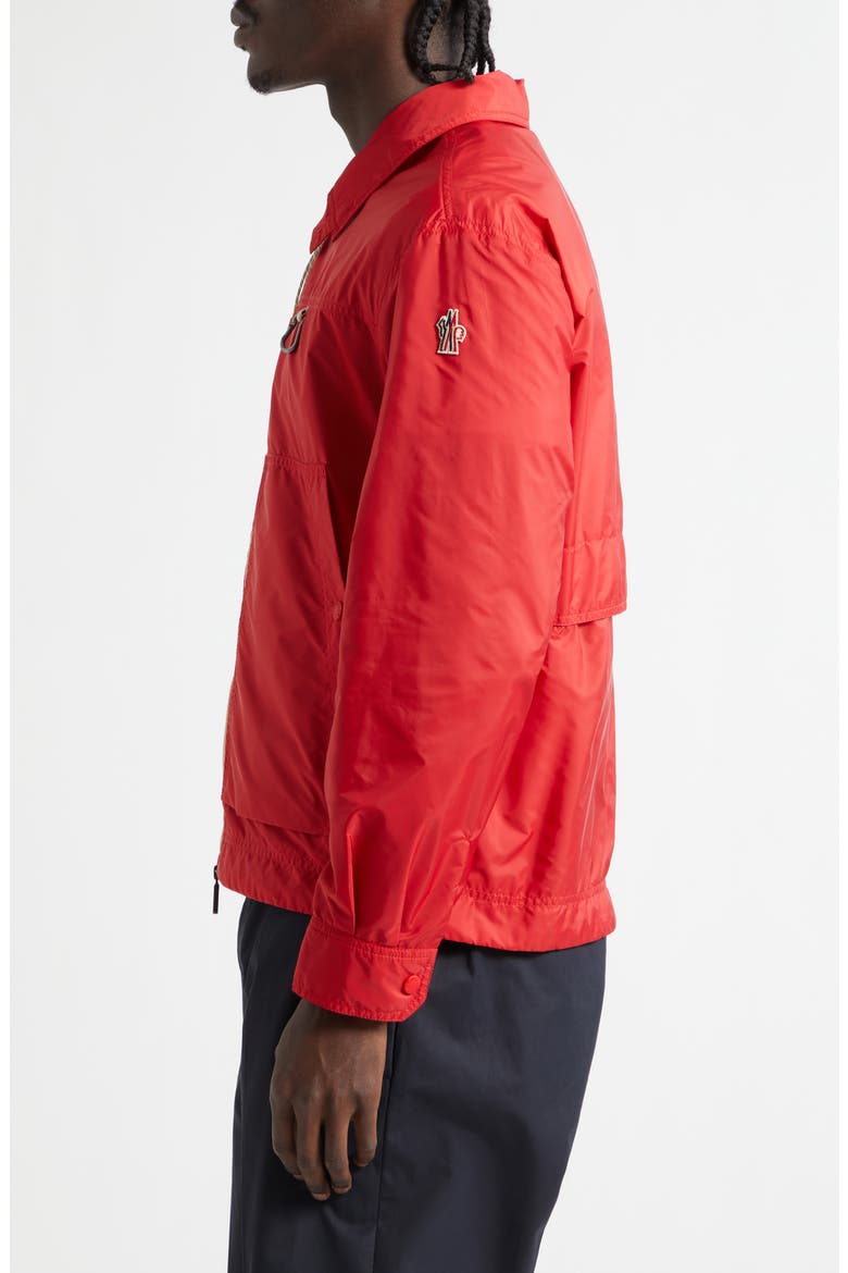 Brive Water Repellent Packable Shirt Jacket, Alternate, color, FIRE RED