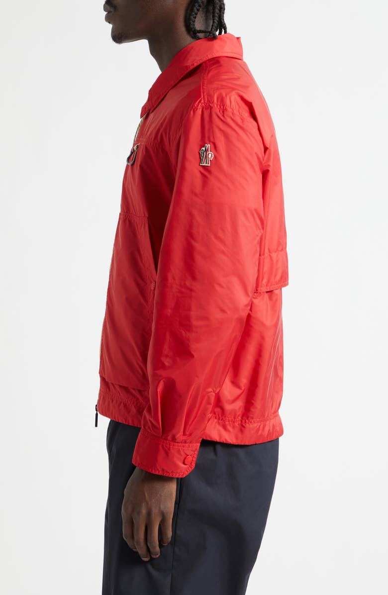 Moncler Grenoble Brive Water Repellent Packable Shirt Jacket, Alternate, color, Fire Red
