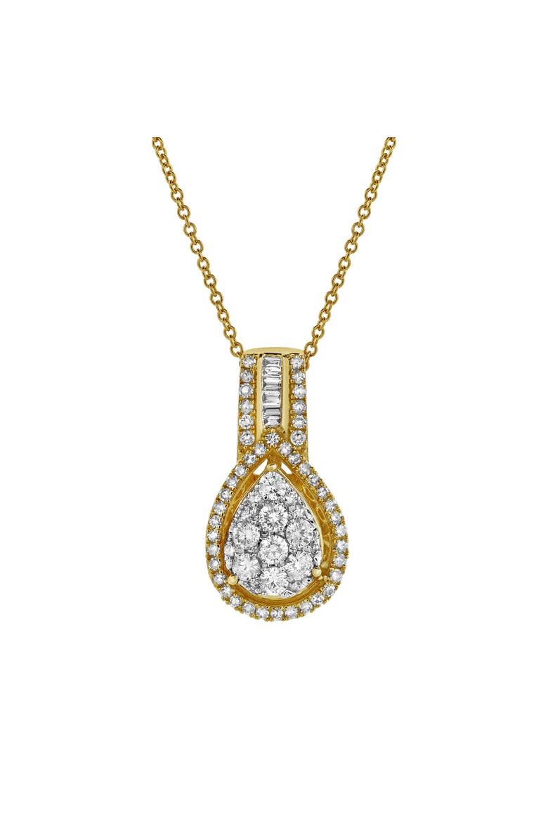 Aurora Pear Diamond Pendant in 10K Yellow Gold, Main, color, 10K Yellow Gold